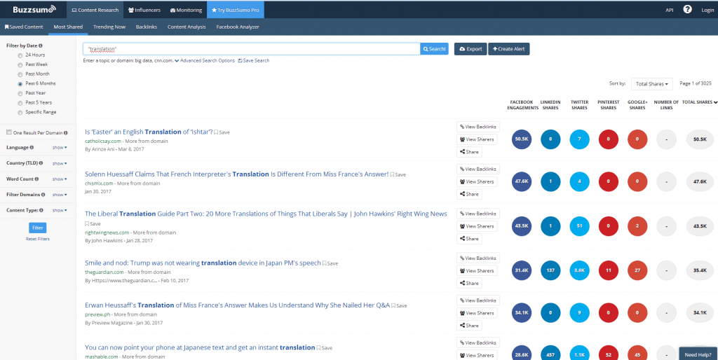 Buzzsumo content ideas